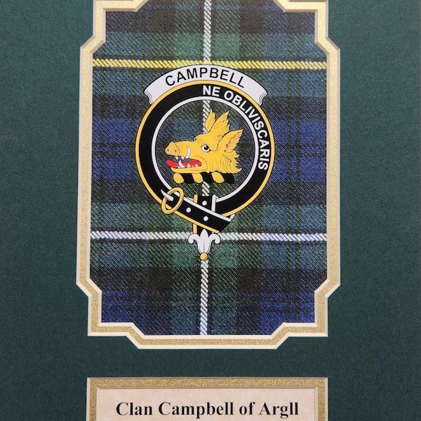 Scottish Tartan and Badge, Scottish Clan, Scottish Clan Badge, Scottish Clan Tartan, Heraldry of Arms, Matted Coat of Arms, Celtic