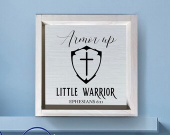 Little Warrior | Wood Sign | Childrens Decor | Kids Decor | Scripture