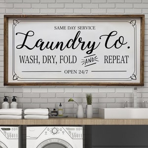 Large Laundry Co.| Wood Sign | Laundry Decor