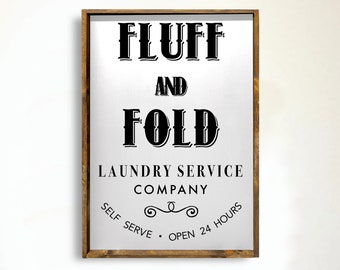 Fluff & Fold Laundry Company | Wood Sign | Laundry Decor | Home Decor