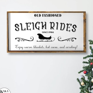 Sleigh Rides | Wood Sign | Christmas Sign | Christmas Decor