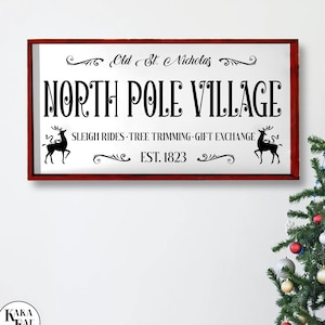 North Pole Village | Wood Sign | Christmas Decor | Christmas Sign