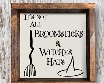 Halloween Witches and Broomsticks | Wood Sign | Halloween Decor | Halloween Sign