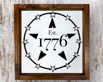 1776 Independence Day | Wood Sign | Fourth of July | Independence