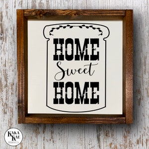 Home Sweet Home On Mason Jar | Wood Sign | Home Decor