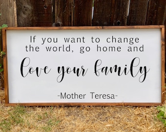 Love Your Family | Wood Sign | Home Decor