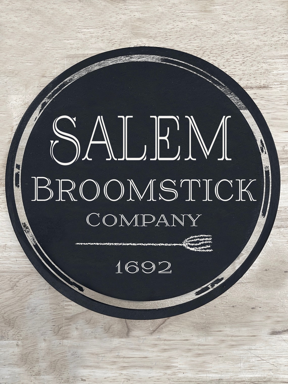 Salem Broom Stick Company Wood Sign Halloween Decor Etsy