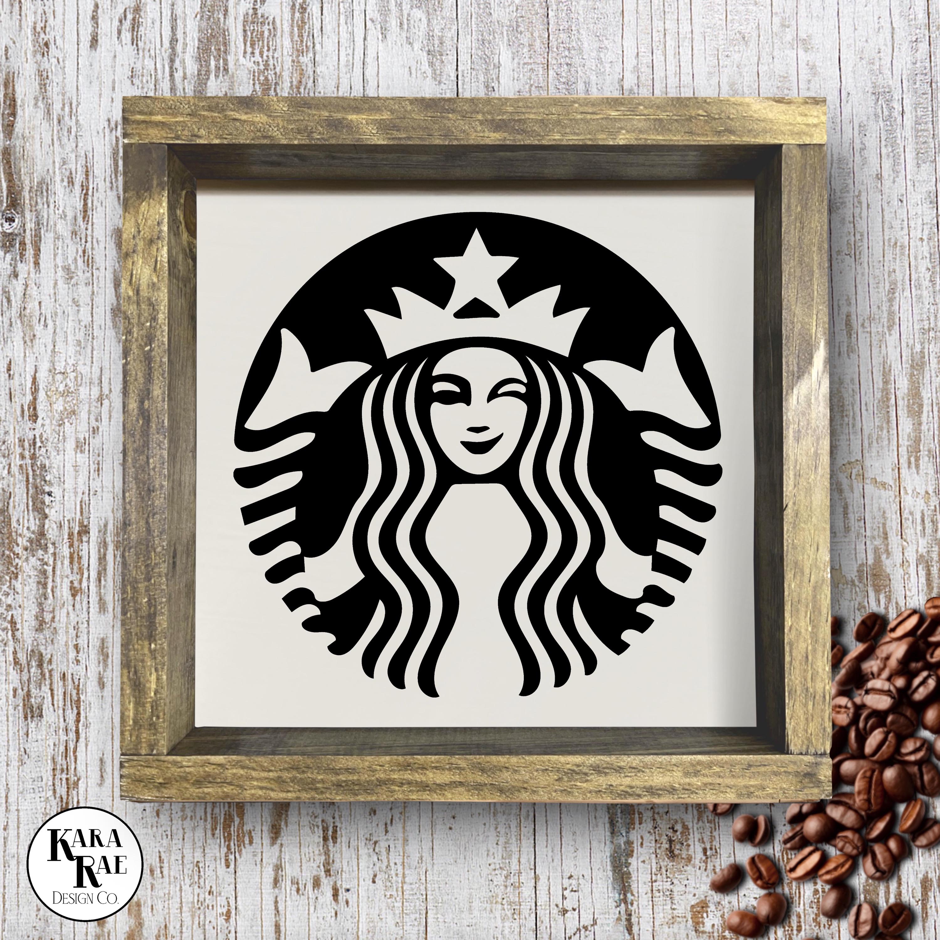 Starbucks Winking Siren Parody | Wood Sign | Coffee Decor | Coffee