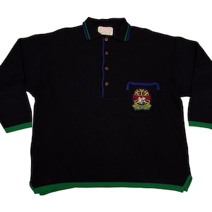 Vtg FOXHOUND 80's 90's dark blue wool-acrylic sweater jumper, made in Italy sz men's Large