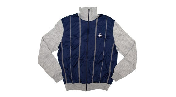 le coq sportif フランス代表 STAFF ジャケット Vtg & Rare Le Coq SPORTIF 70's/80's Made in France Blue-grey