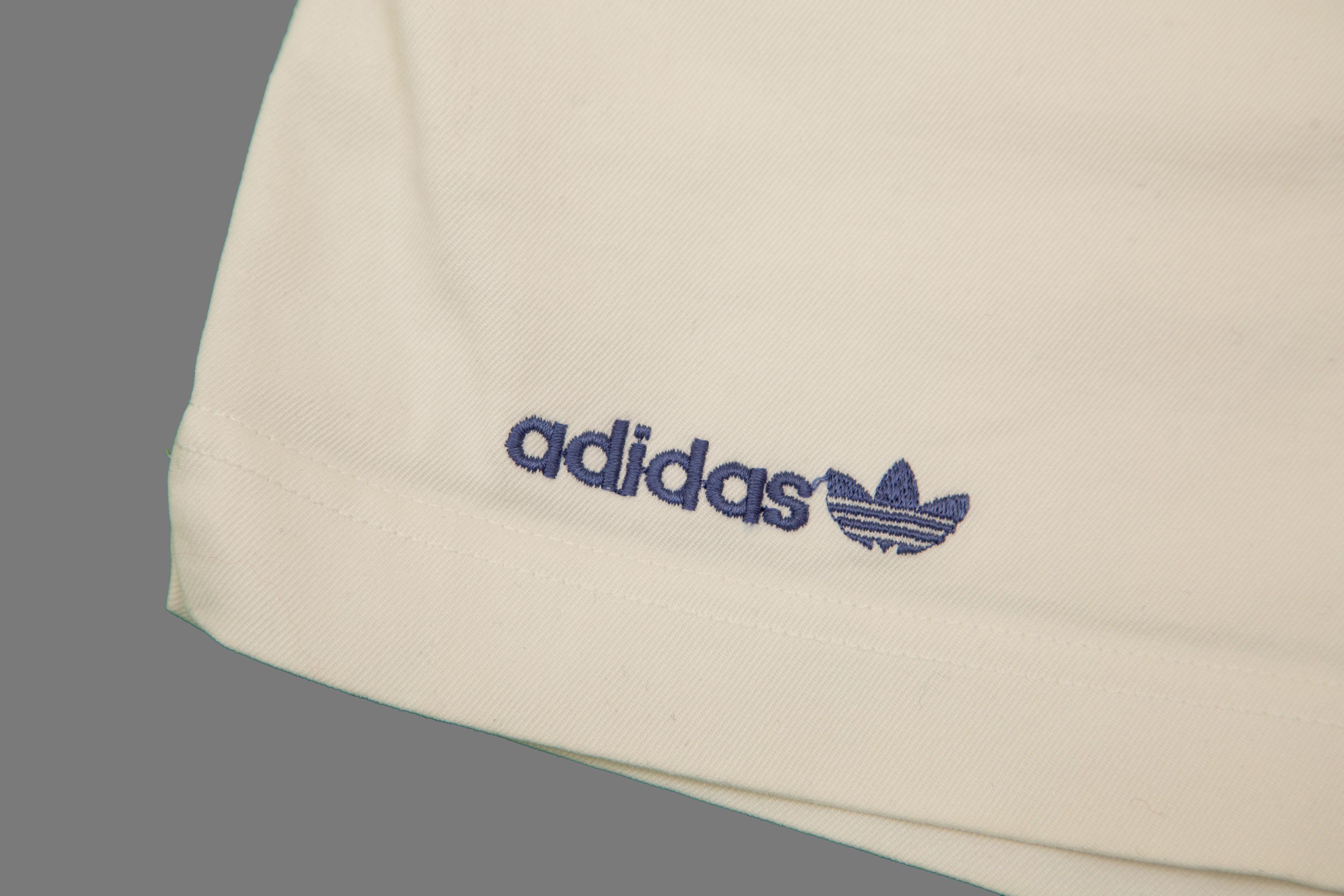 Vtg ADIDAS Stefan Edberg Tennis White Shorts, Made in Hong Kong