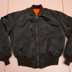 Vtg Alpha Industries MA-1 Air Force Military Flight dark greenish