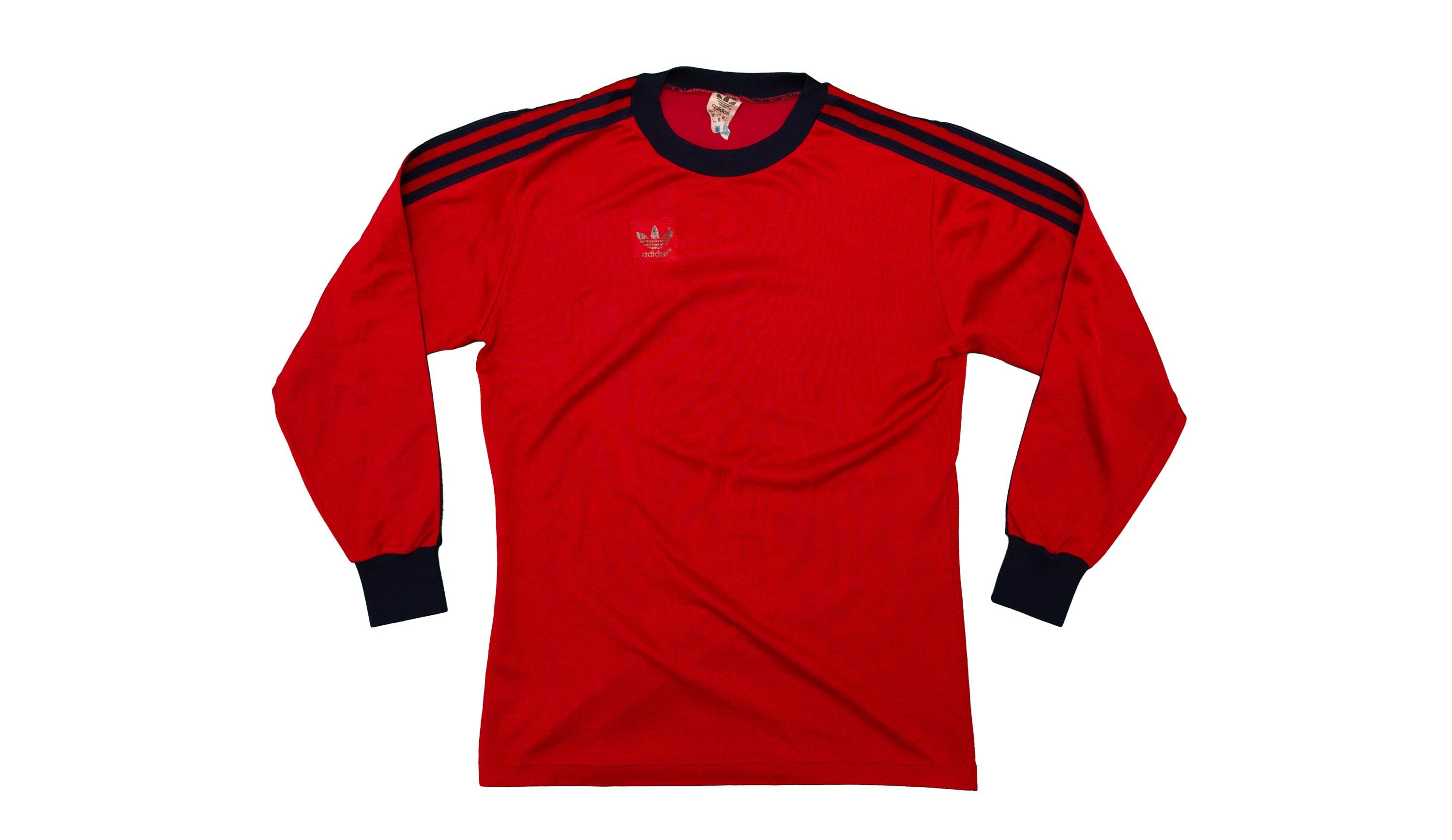 Vtg ADIDAS 80's Long Sleeves #4 Three Stripes Sidetape Football