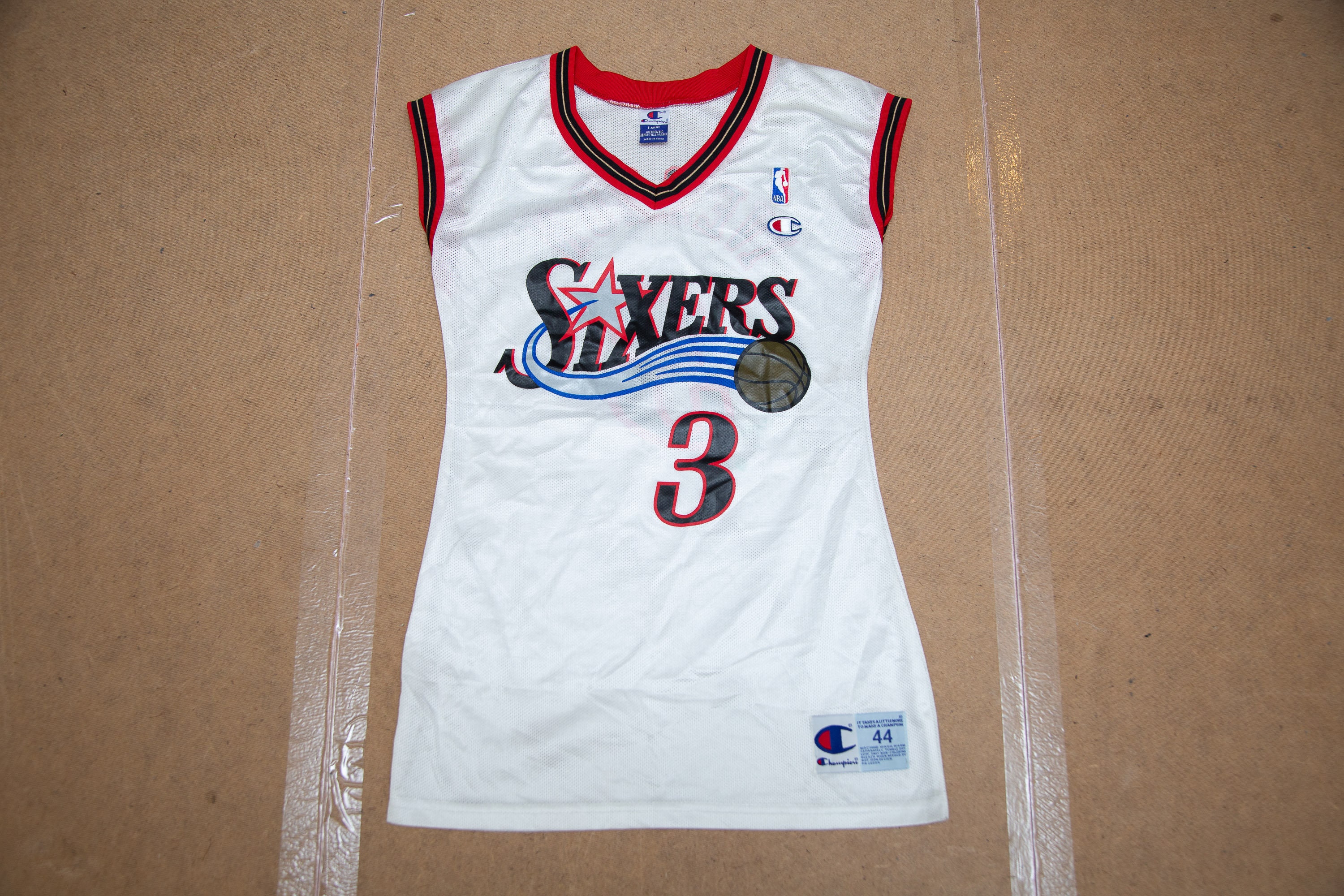 Nike Allen Iverson Philadelphia 76ers Jersey The Answer XL Black Stitched  Logo