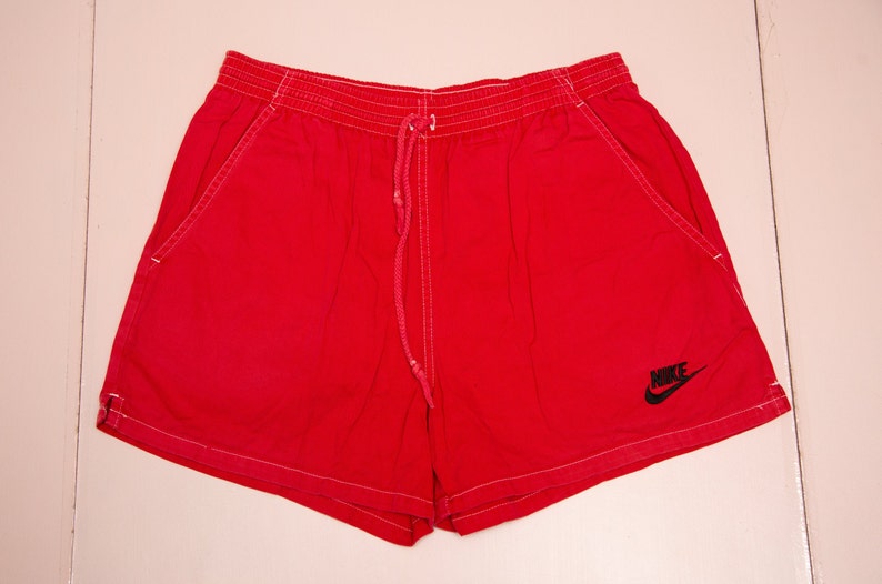 Vtg & Rare 80s NIKE Grey Tab Red Shorts Made in Malaysia Sz - Etsy