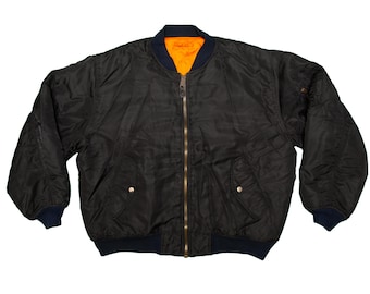 Vtg Alpha Industries MA-1 Air Force Military Flight dark greenish
