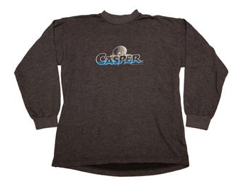 Vtg & zeer zeldzame CASPER 1993 cartoonfilm grijs sweatshirt, pasvorm medium of large heren