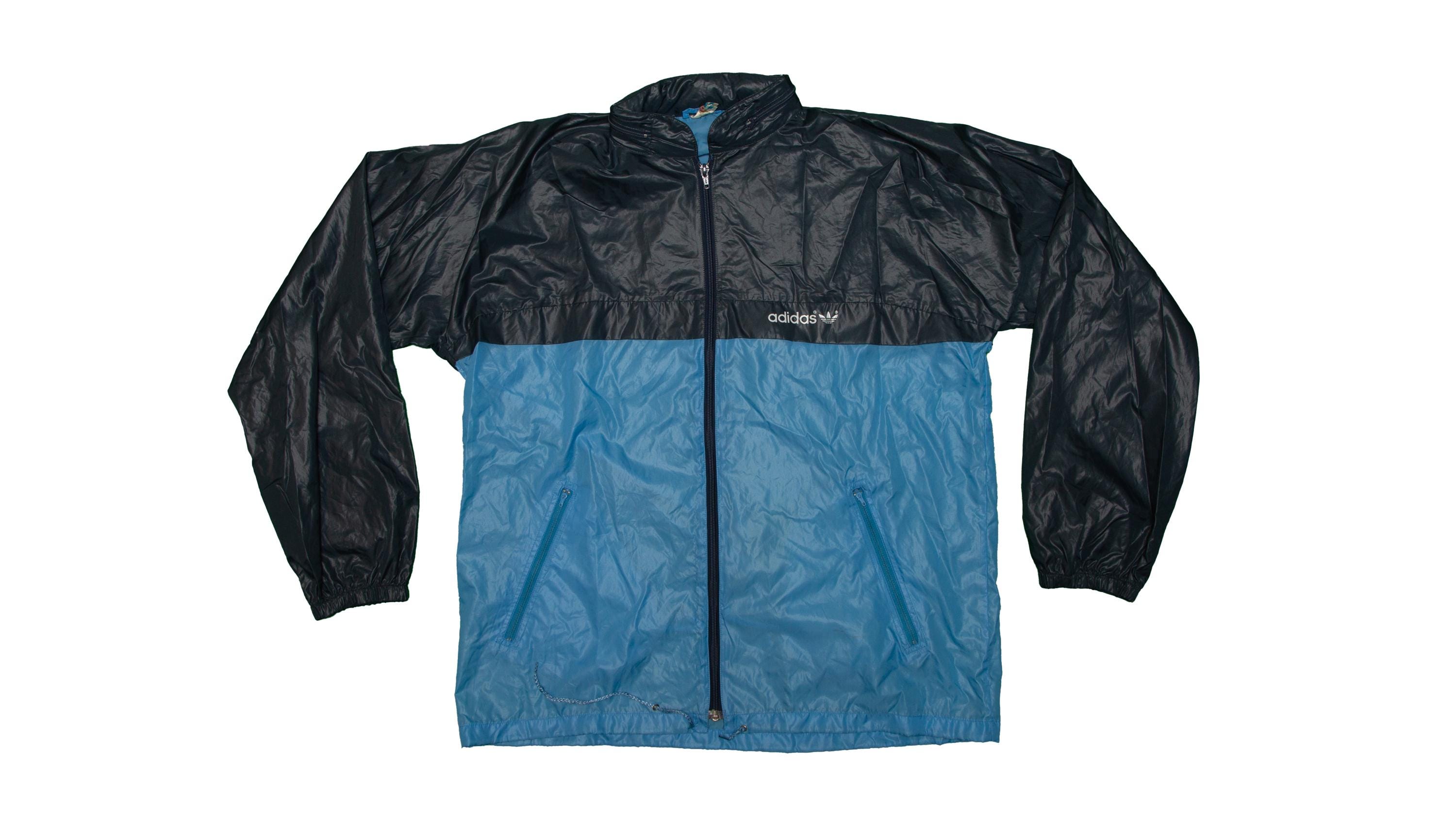 Vtg ADIDAS 90's Blue Windbreaker Jacket That Turns Into Small Bad