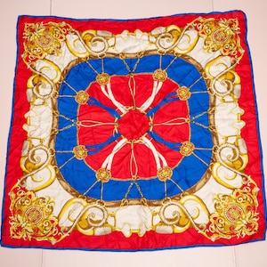 Vtg ENRICO BRUNI neckerchief bandana scarf, by JAGO 100% silk, Made in Italy
