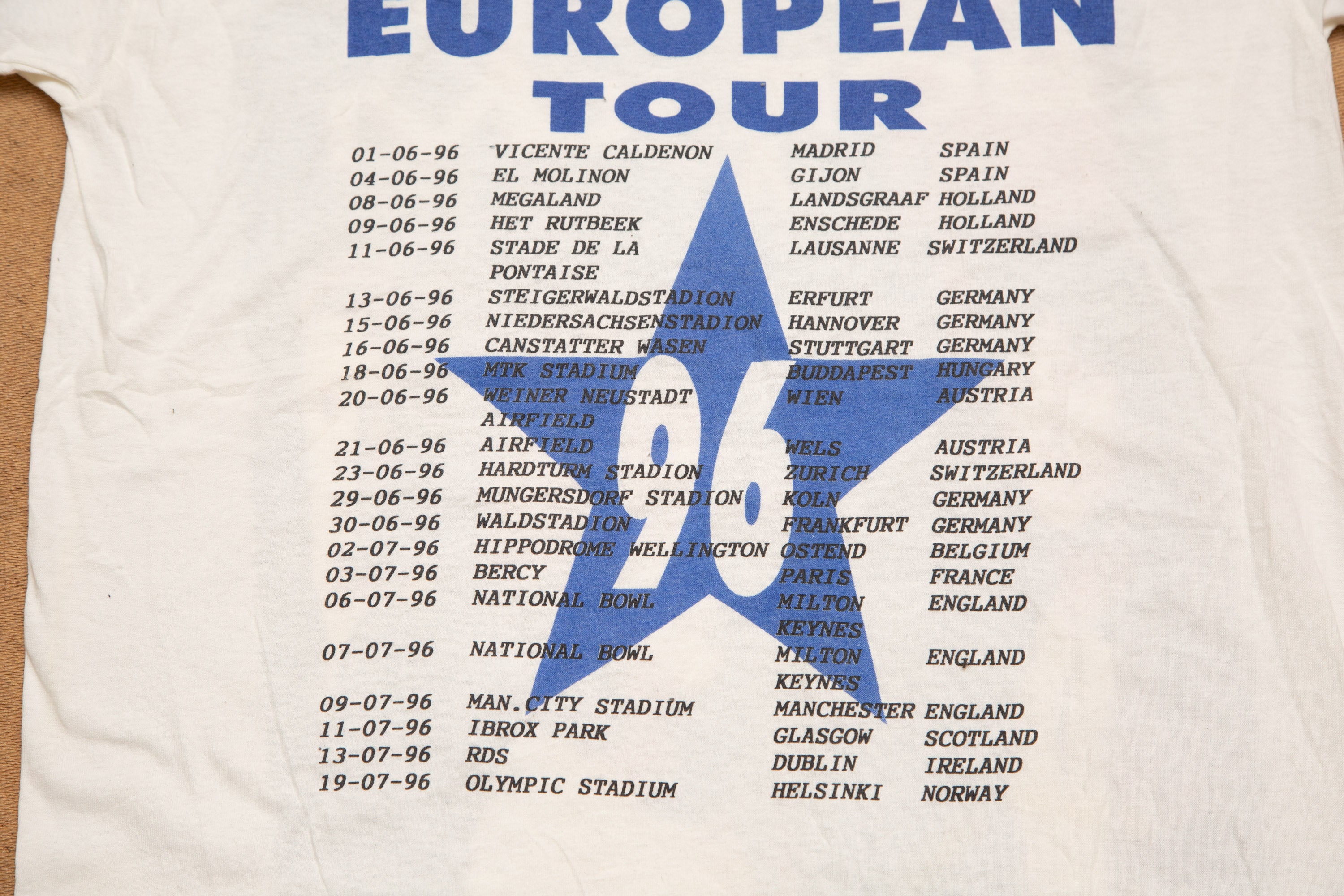 Vtg BON JOVI 1996 These Days European Tour Rock Band Single Stitch 
