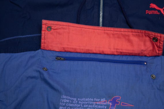 Vtg PUMA Multi Function blue pullover anorak jack… - image 4