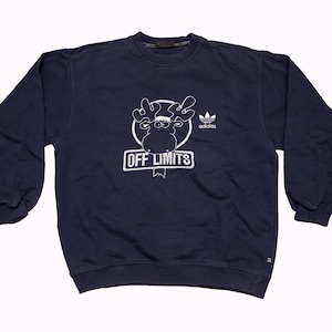 Vtg & rare ADIDAS Off Limits dark blue crew neck sweatshirt, Jungschützen Team Rehau, made in Greece, sz men's Medium