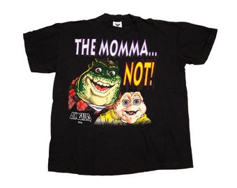 Vtg & rare 90's Dinosaurs tv show The MOMMA not! single stitch t-shirt by SSI, made in USA, sz men's Large