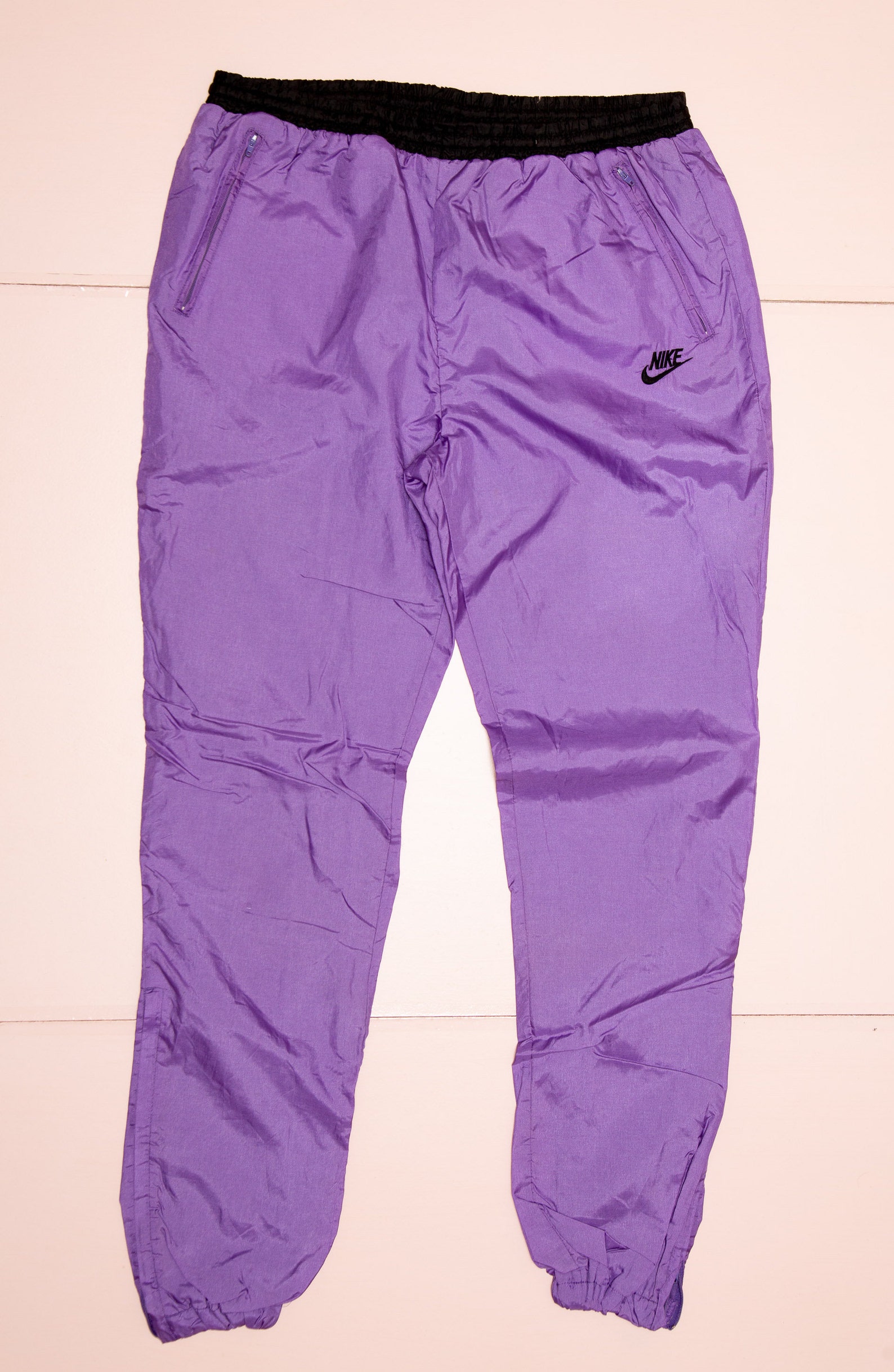 Vtg 90's NIKE Grey Tag Purple Track Pants Two Zipper | Etsy
