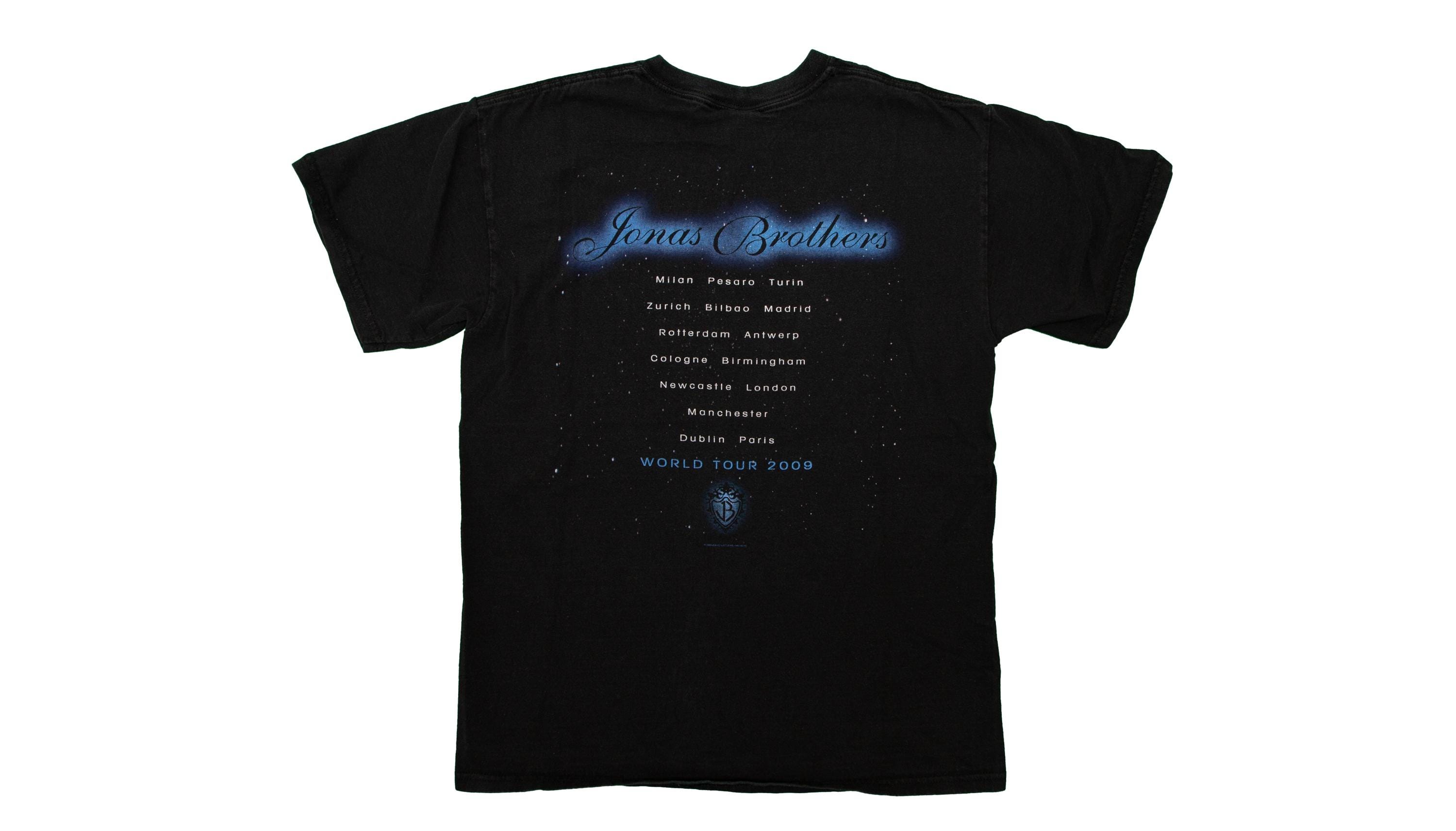 Vtg Jonas Brothers World Tour 2009 Pop Rock Black T-shirt, Kevin