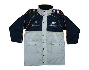ジャケット・アウター Champion parma vintage jacket joy serieA Vintage Rare Reversible Jacket Fleece Blue Yellow Parma