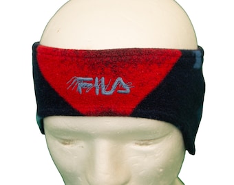 Vtg FILA Magic Line Ice Tech blue-red ski winter headband with ear covers, made in Italy, adjustable closure on the back, sz adult osfa