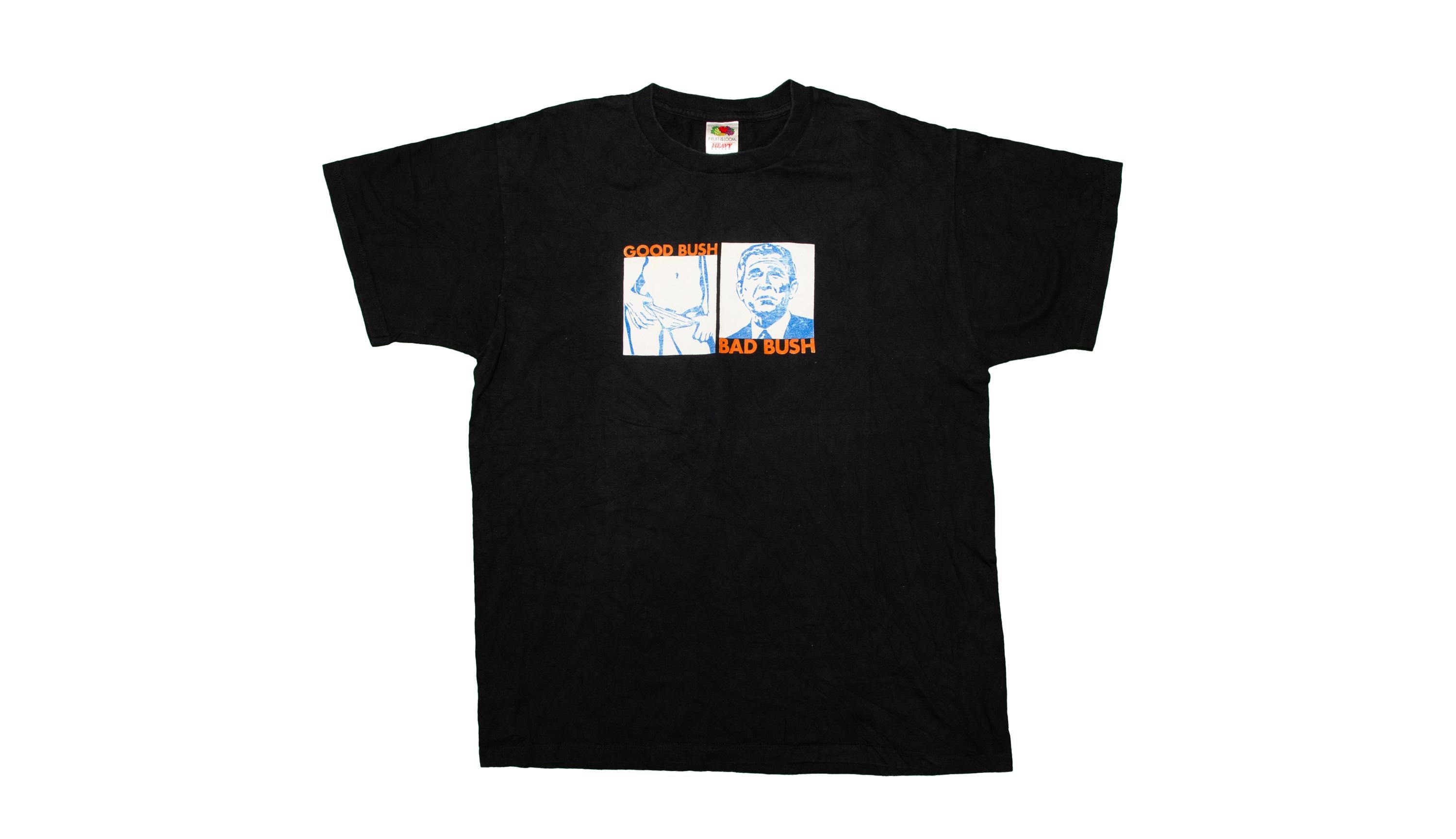 good bush bad bush don't panic tシャツ 00s VTG Good Bush Bad Bush Tshirt Political Funny GenZ Humor