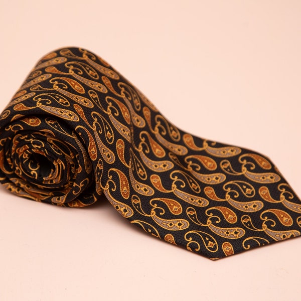 Vtg CERRUTI 1881 Paris abstract pattern necktie tie, 100% silk, made in France, length 151 cm / 59.45" inches