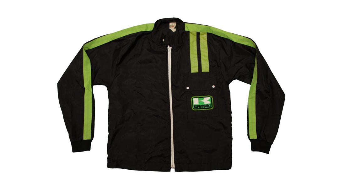 Vtg & Rare KAWASAKI 70s/80s Auto Race Rally Black-green Light Jacket ...