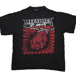 Vtg METALLICA St. Anger 2003 heavy metal music band black t-shirt, sz men&#39;s X-Large
