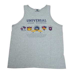 Vtg UNIVERSAL STUDIOS Hollywood szary bezrękawnik, wyprodukowany w USA, rozmiar męski L lub M
