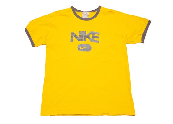 Vtg NIKE 90's Yellow T-shirt, Made in Honduras of USA Fabric, Sz