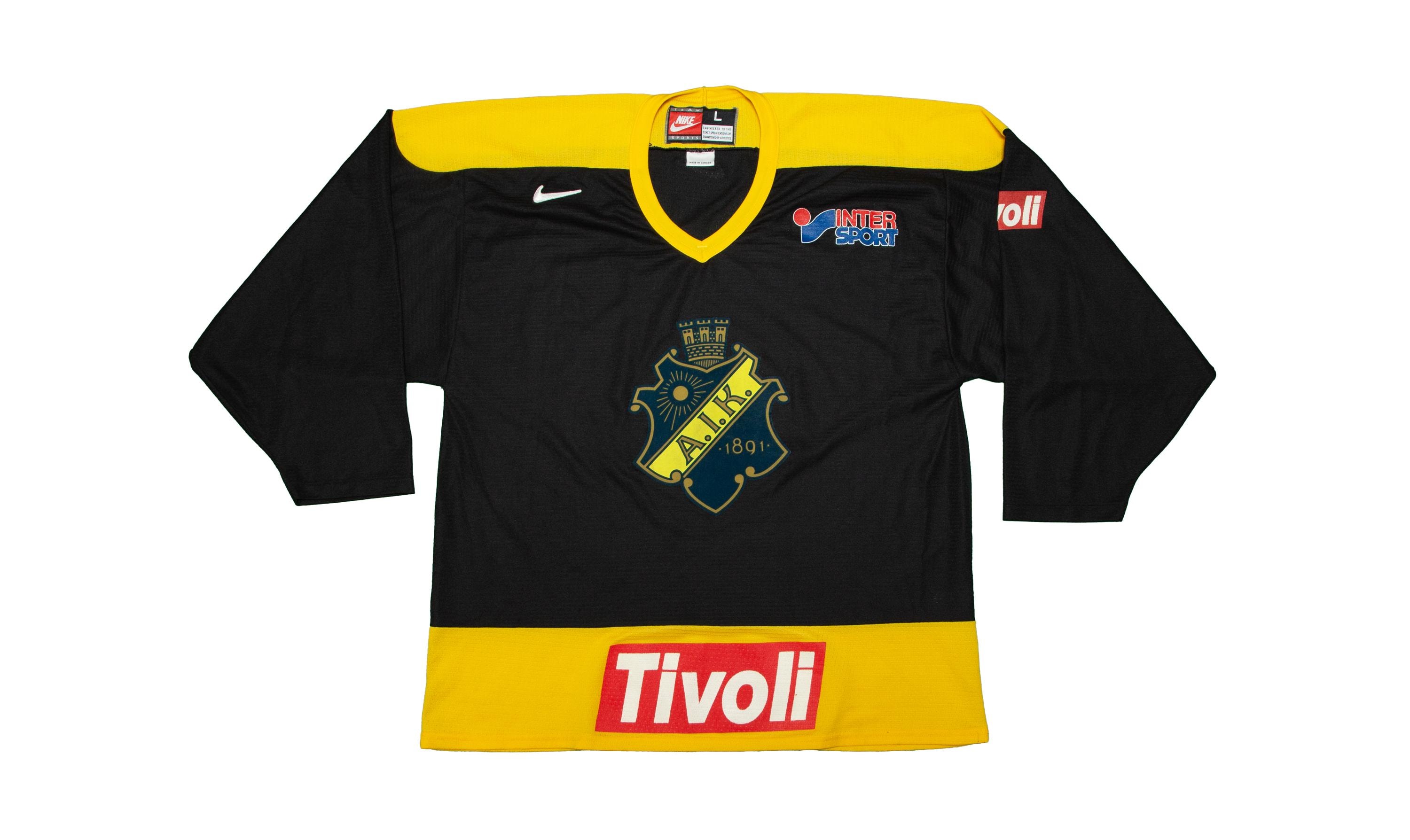 Maillot De Hockey Vintage Suède 1987 - Tibas - Jaune - Taille L