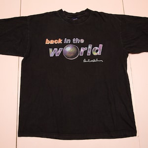Vtg & very rare Paul McCartney &quot;Back In The World&quot; Tour 2003 Scandinavian edition black t-shirt, sz fit men&#39;s X-Large