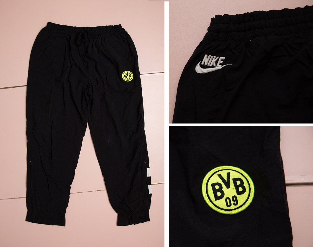 Vtg NIKE Premier 1995 BVB09 Borussia Dortmund Bundesliga Soccer football Team Black Track Pants Sz Men s Xx large or X large Etsy