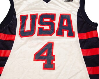 Vtg Reebok Allen IVERSON #4 USA Basketball 2003 White Jersey, Made