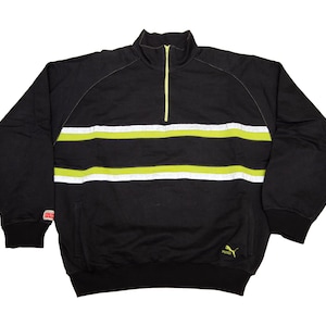Sudadera vintage PUMA Function Systems con cremallera 1/3, tiras reflectantes, tacto seco, de Rhoa-sport, fabricada en Portugal, talla grande para hombre.