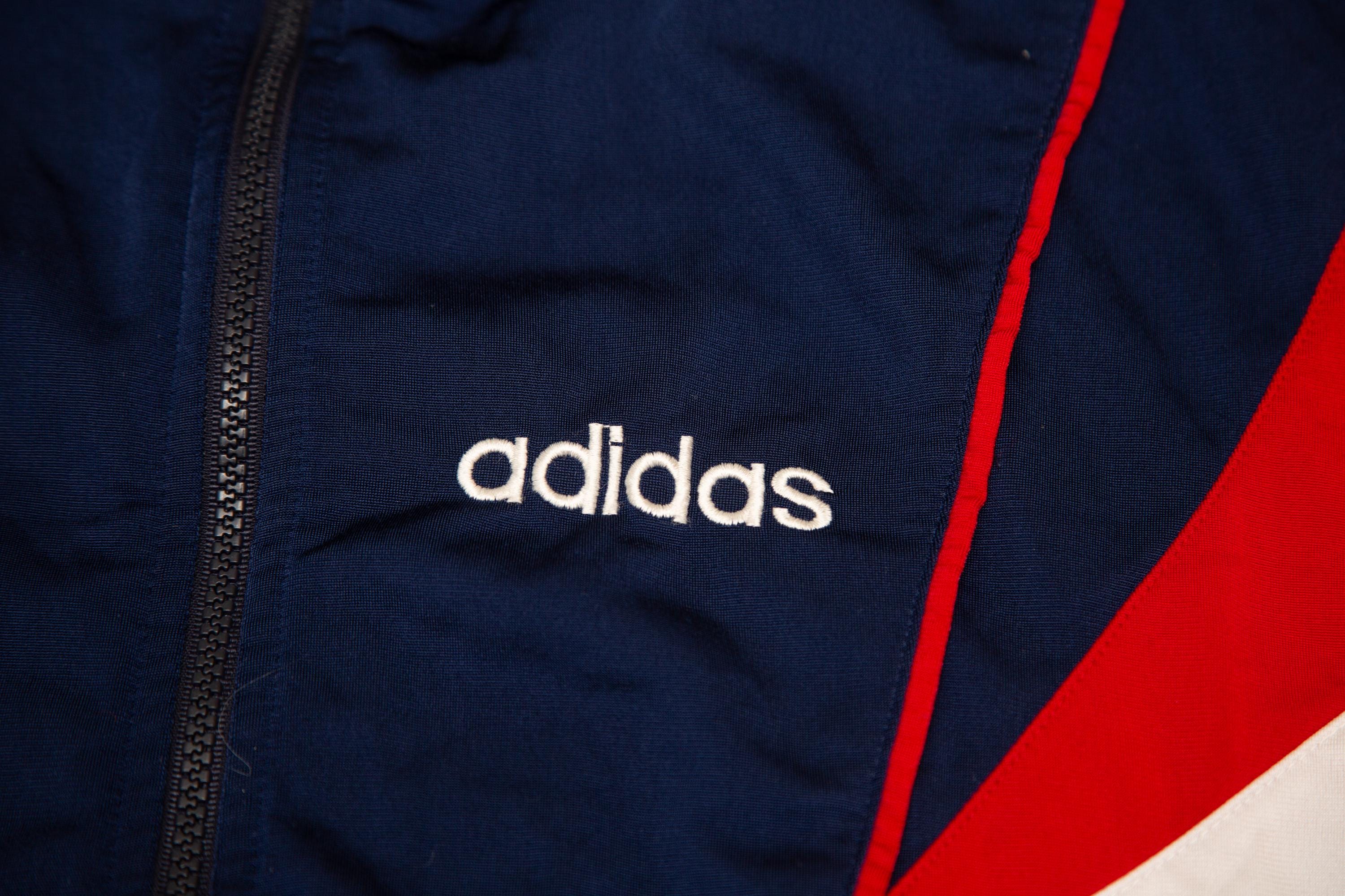 Vtg 90's ADIDAS Blue-red-white 3/4 Sleeves Track Jacket, Sz