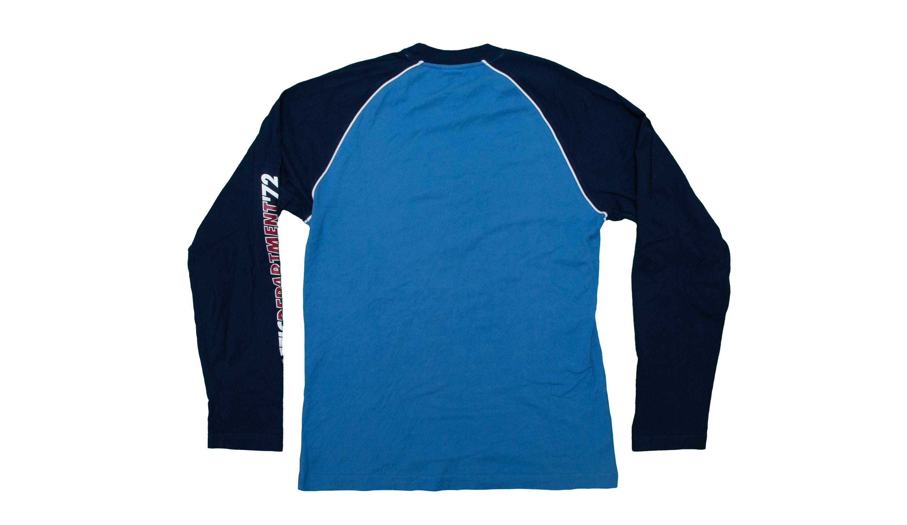 Vtg NIKE 00's Y2K Athletic Department '72 Blue Long Sleeves