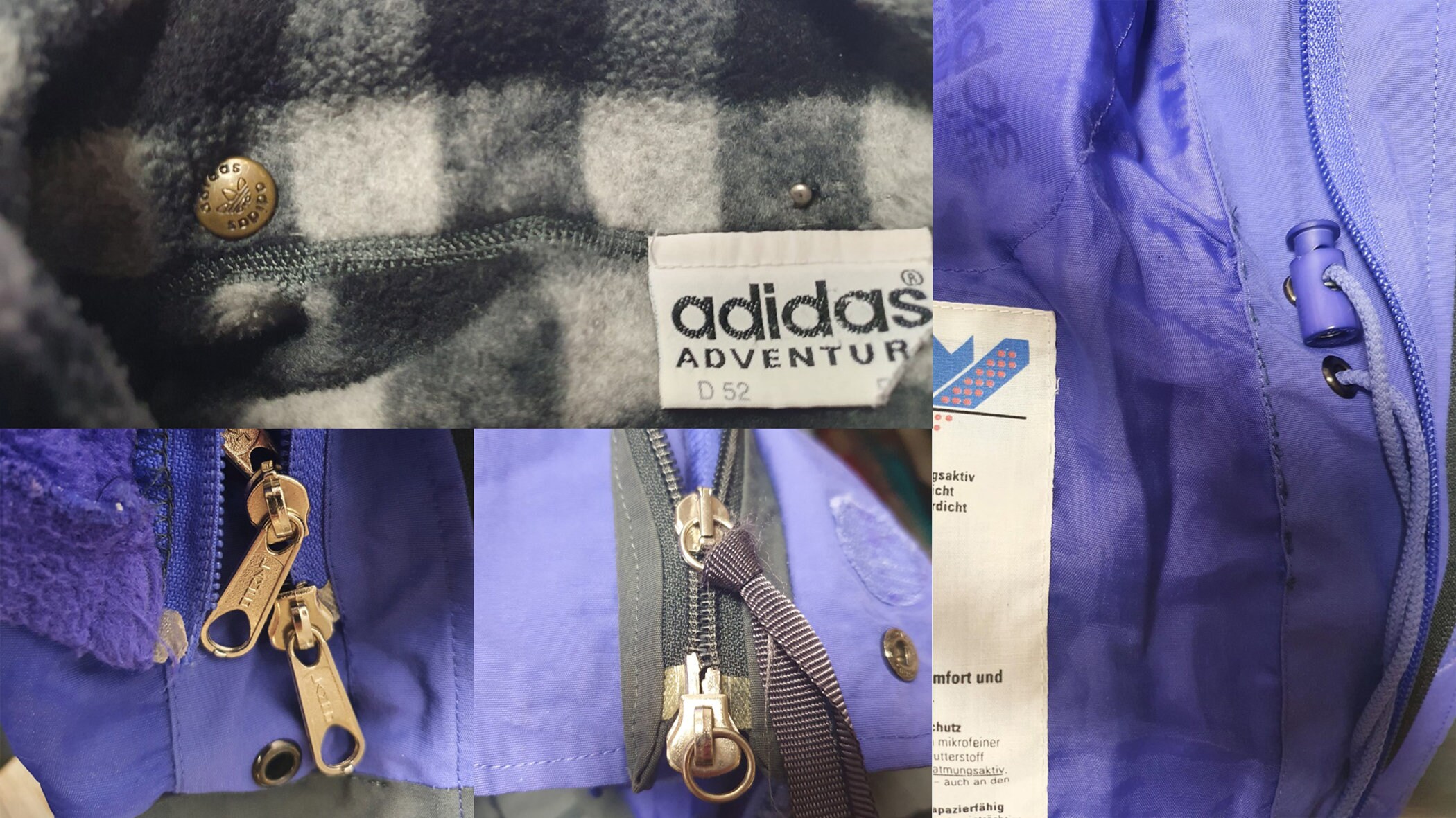 Vtg & Rare ADIDAS Adventure Purple and Grey Aditex Double - Etsy