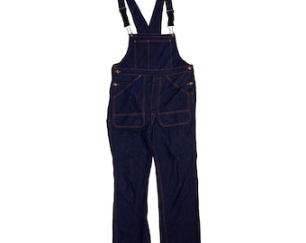 Salopette bleue en jean VTG, coupe moyenne pour hommes ou très grande pour femmes