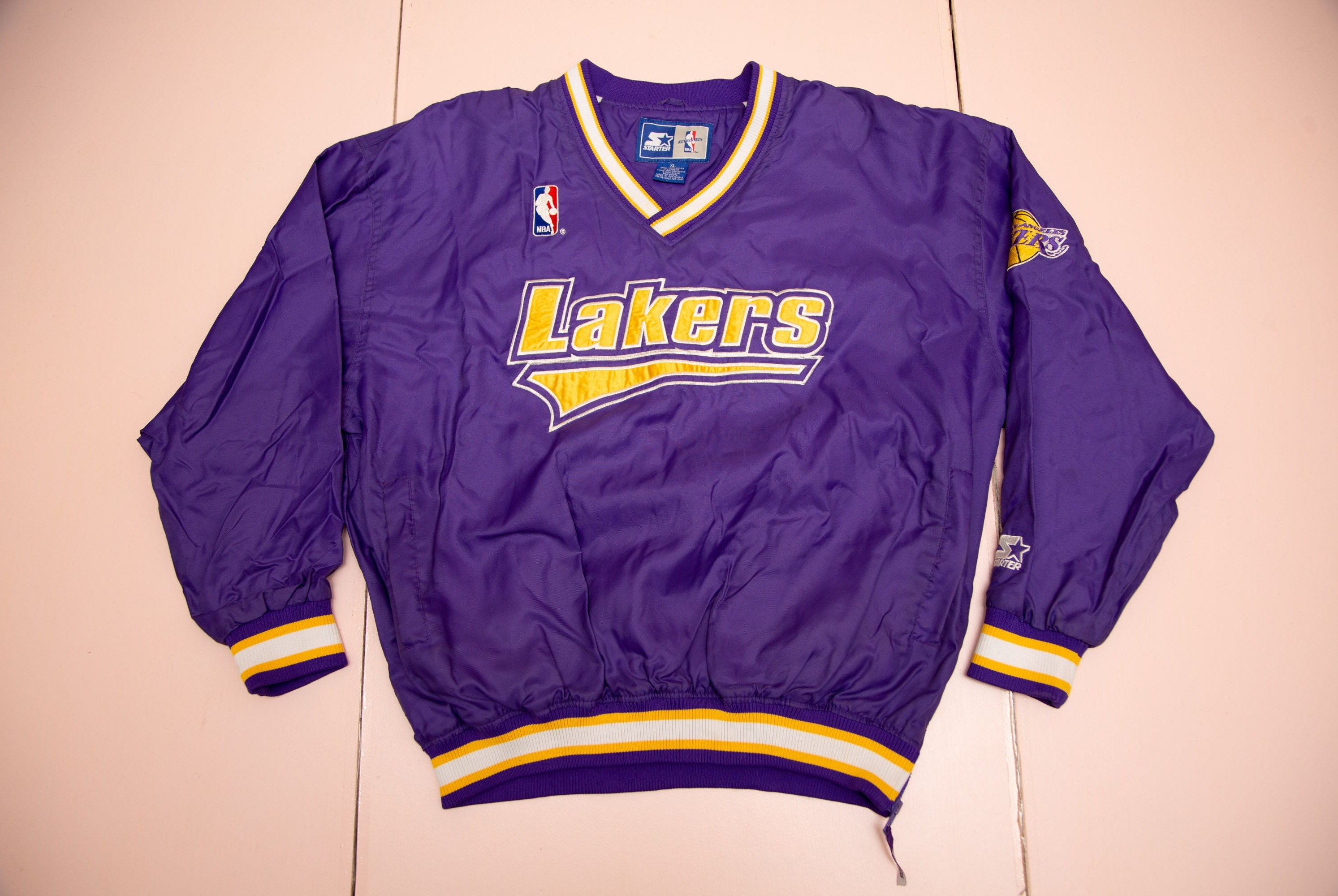 90's Los Angeles Lakers Starter NBA Baseball Jersey Size Large