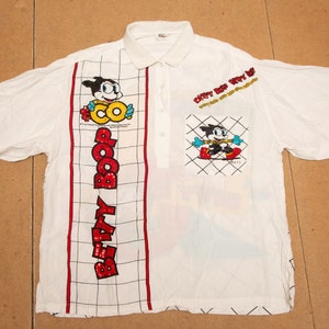 Vtg & rare BETTY BOOP 1985 KFS Fleisher Giorgio Kauten pullover white viscose shirt with sequins sz men&#39;s Medium or women&#39;s Large or X-Large