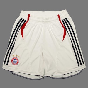 Vtg ADIDAS FC Bayern München 2006-07 Away German Bundesliga football/soccer white shorts, Adi Cliimacool, sz men&#39;s Medium