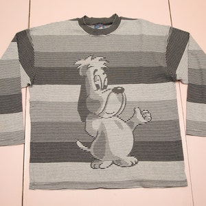 Vtg DROOPY 1997 Tex Avery Turner Entertainment Studio Aventures czarno-biała bluza z kapturem w paski, sz męska średnia
